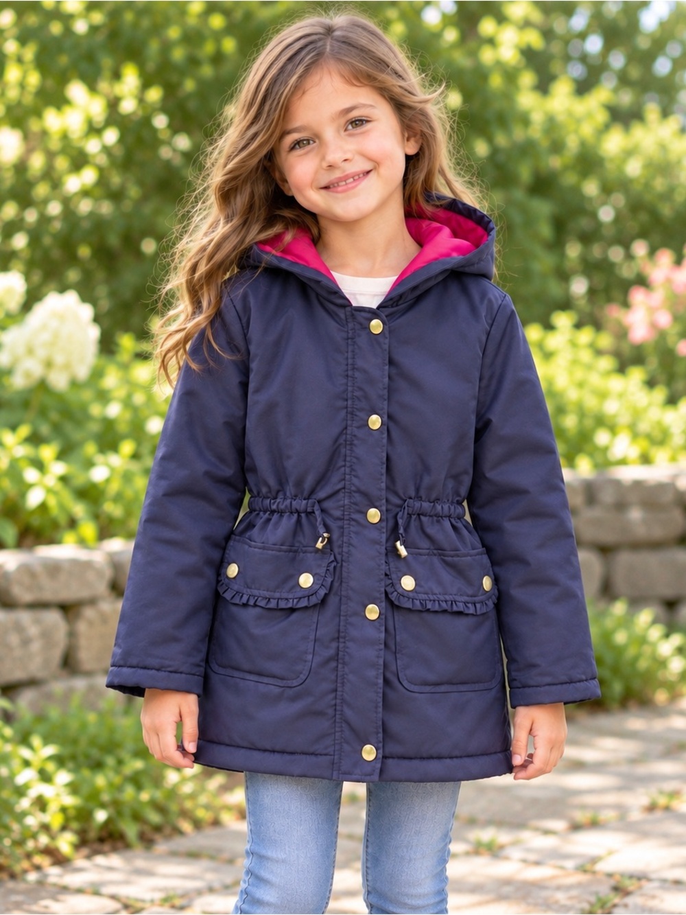 The Children’s Place Girls Aubergine Hooded Coat Size 5-6 yo